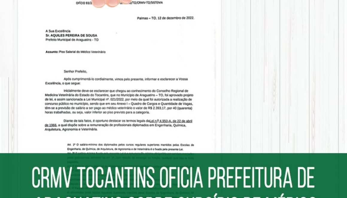 CRMV oficia Prefeitura de Araguatins copiar