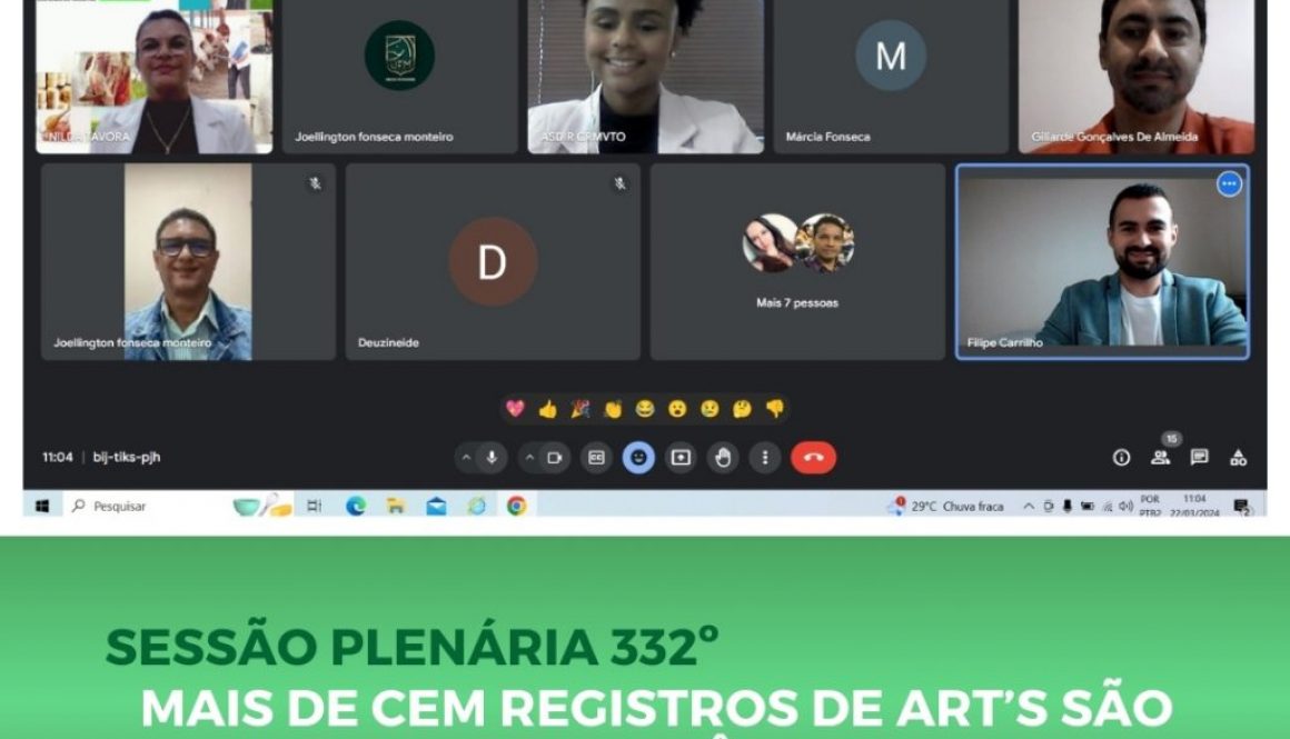 Plenária 332 - mais de cem registros de ARTs